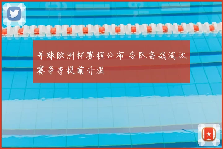 手球欧洲杯赛程公布 各队备战淘汰赛争夺提前升温
